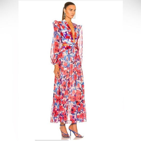 SOLD NWT PatBo violet plunge cut out dress in Cherry Sz Medium - Picture 2 of 7